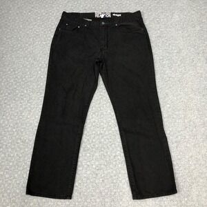 Kenneth Cole Reaction Jeans Mens 36x30 Black Straight Leg Denim Dark Wash Casual